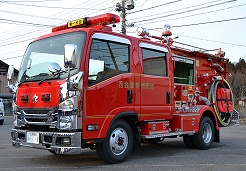 最新鋭の消防ポンプ自動車